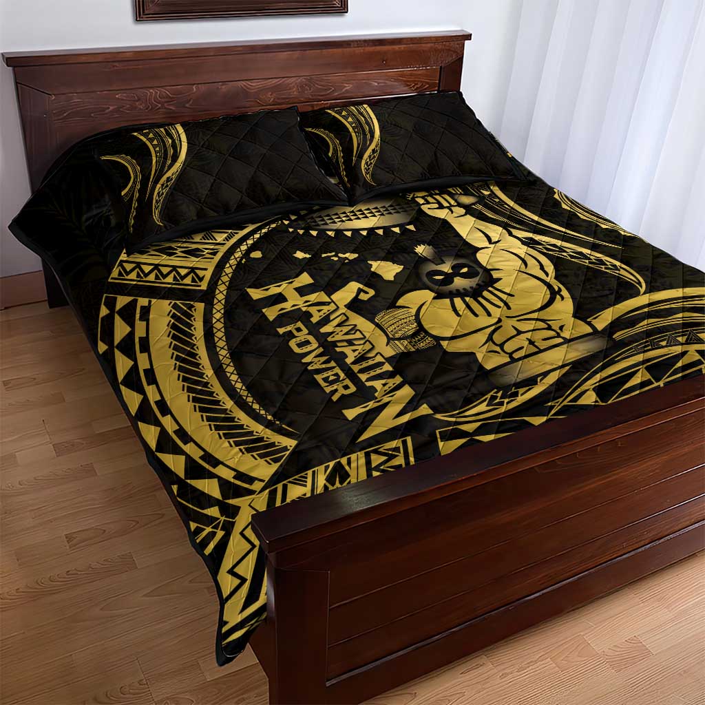 Gold Hawaii Ikaika Warrior Quilt Bed Set Hawaiian Power LT14 - Polynesian Pride