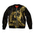 Gold Hawaii Ikaika Warrior Sleeve Zip Bomber Jacket Hawaiian Power