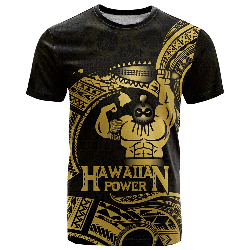 Gold Hawaii Ikaika Warrior T Shirt Hawaiian Power LT14 Gold - Polynesian Pride