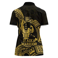 Gold Hawaii Ikaika Warrior Women Polo Shirt Hawaiian Power LT14 - Polynesian Pride