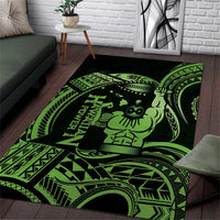 Green Hawaii Ikaika Warrior Area Rug Hawaiian Power LT14 Green - Polynesian Pride