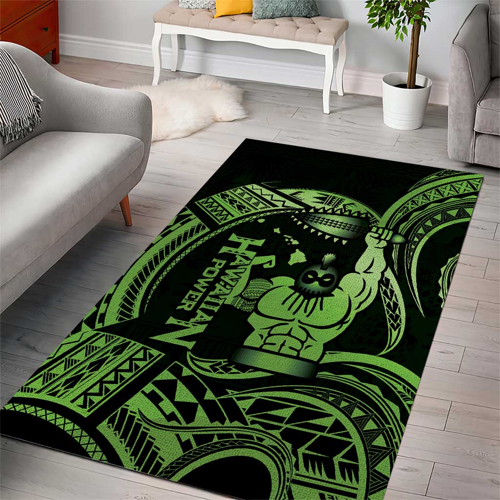 Green Hawaii Ikaika Warrior Area Rug Hawaiian Power LT14 - Polynesian Pride