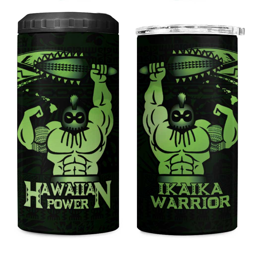 Green Hawaii Ikaika Warrior 4 in 1 Can Cooler Tumbler Hawaiian Power LT14 One Size: 16 oz Green - Polynesian Pride
