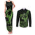 Green Hawaii Ikaika Warrior Couples Matching Tank Maxi Dress and Long Sleeve Button Shirt Hawaiian Power