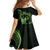 Green Hawaii Ikaika Warrior Family Matching Short Sleeve Bodycon Dress and Hawaiian Shirt Hawaiian Power