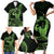 Green Hawaii Ikaika Warrior Family Matching Short Sleeve Bodycon Dress and Hawaiian Shirt Hawaiian Power