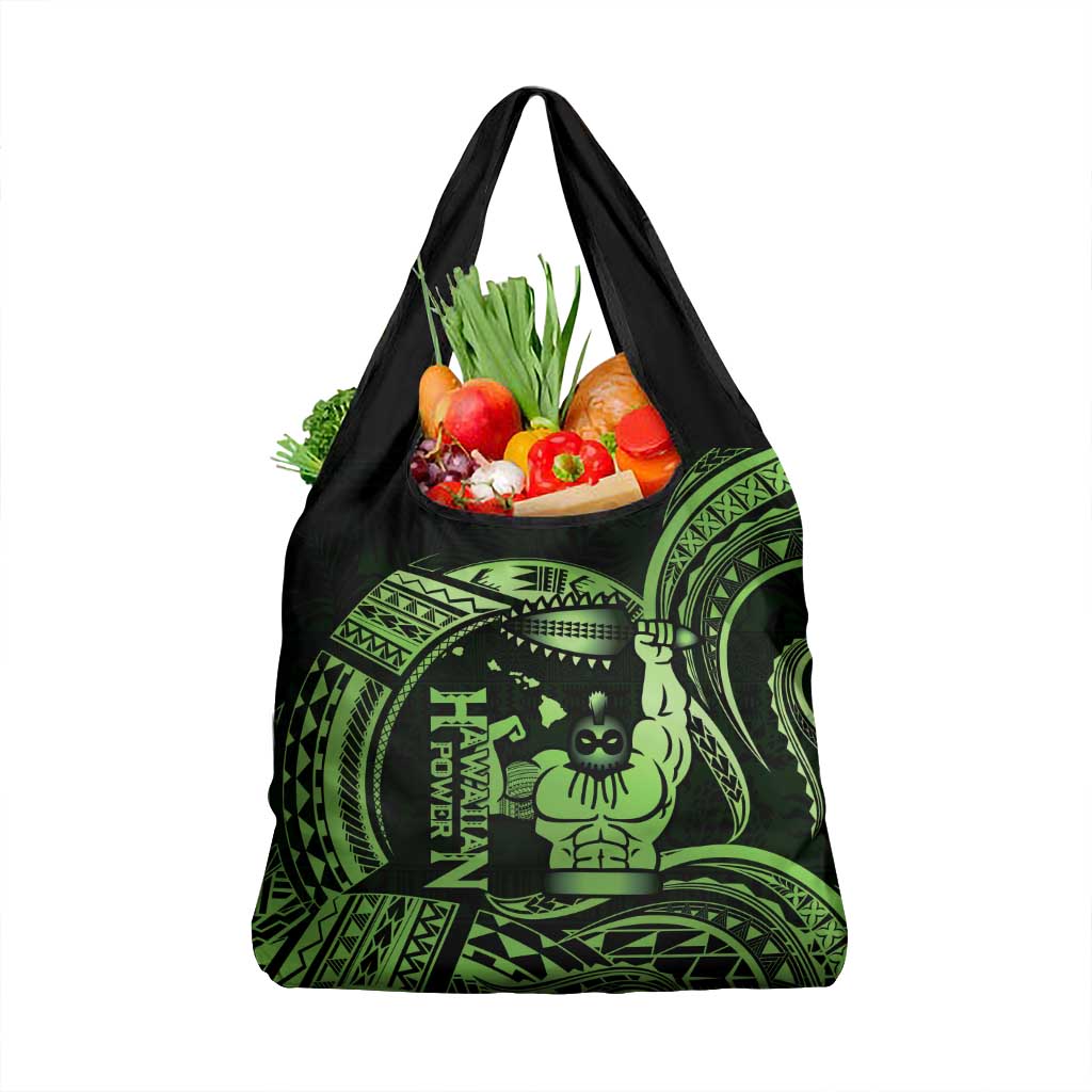 Green Hawaii Ikaika Warrior Grocery Bag Hawaiian Power LT14 1-pack One Size Green - Polynesian Pride