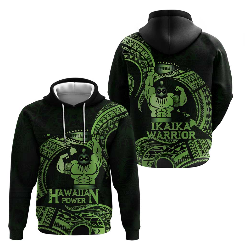 Green Hawaii Ikaika Warrior Hoodie Hawaiian Power LT14 - Polynesian Pride