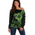 Green Hawaii Ikaika Warrior Off Shoulder Sweater Hawaiian Power