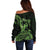 Green Hawaii Ikaika Warrior Off Shoulder Sweater Hawaiian Power