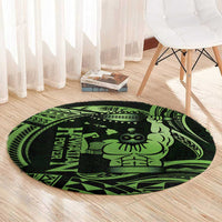 Green Hawaii Ikaika Warrior Round Carpet Hawaiian Power LT14 - Polynesian Pride