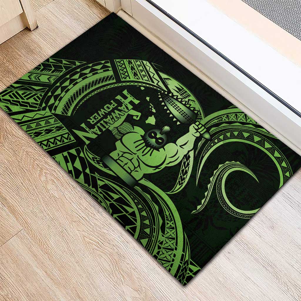 Green Hawaii Ikaika Warrior Rubber Doormat Hawaiian Power LT14 - Polynesian Pride