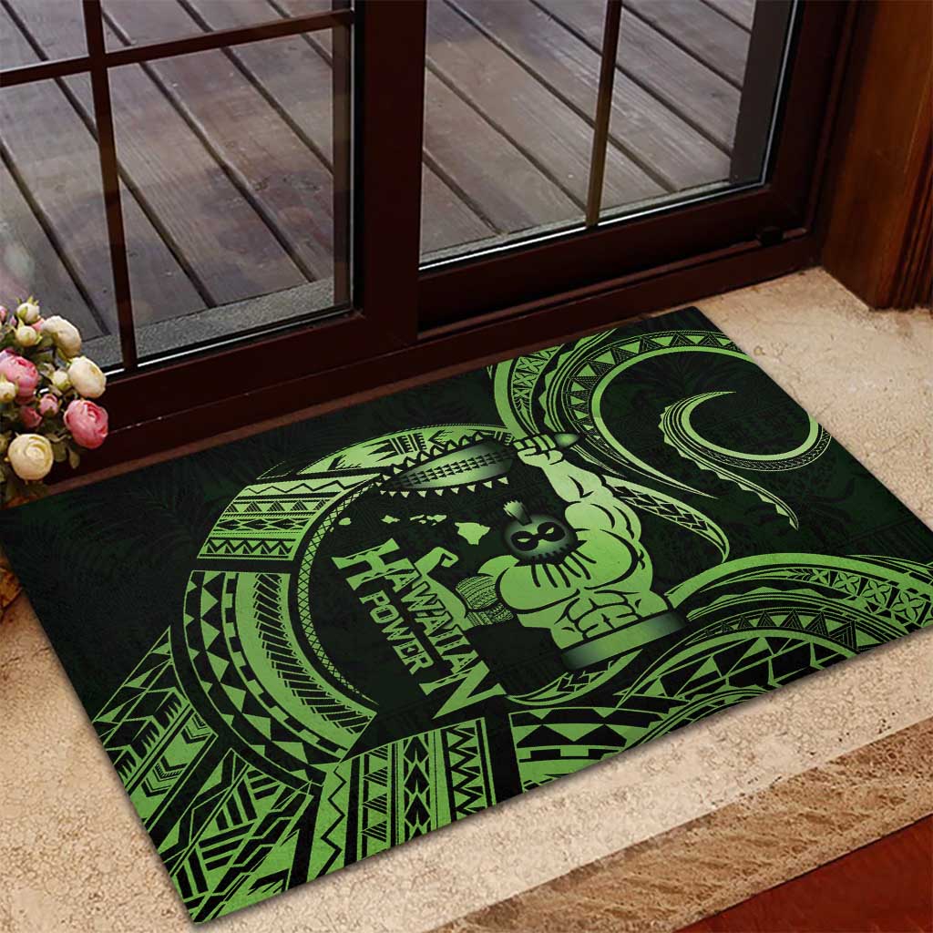 Green Hawaii Ikaika Warrior Rubber Doormat Hawaiian Power LT14 - Polynesian Pride