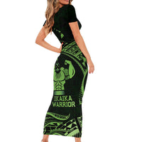 Green Hawaii Ikaika Warrior Short Sleeve Bodycon Dress Hawaiian Power LT14 - Polynesian Pride