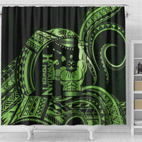 Green Hawaii Ikaika Warrior Shower Curtain Hawaiian Power LT14 - Polynesian Pride