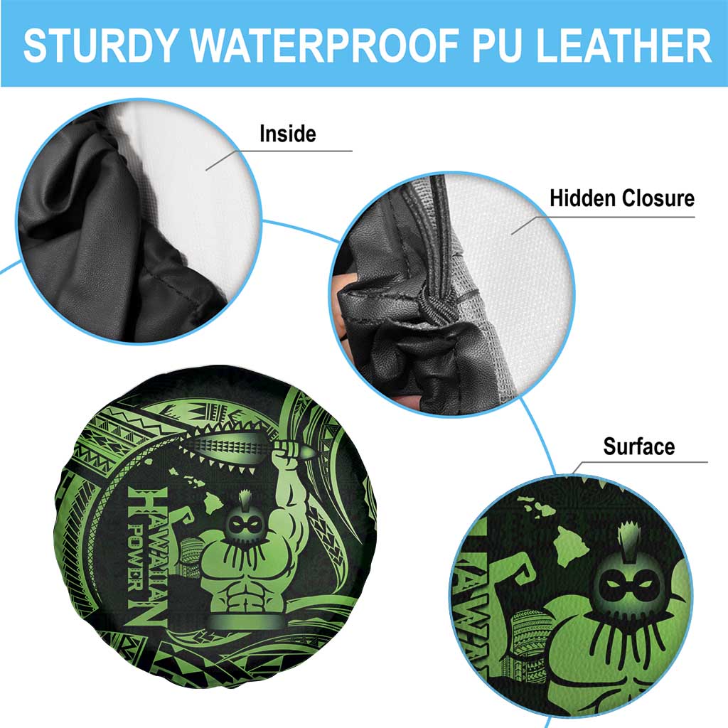 Green Hawaii Ikaika Warrior Spare Tire Cover Hawaiian Power LT14 - Polynesian Pride