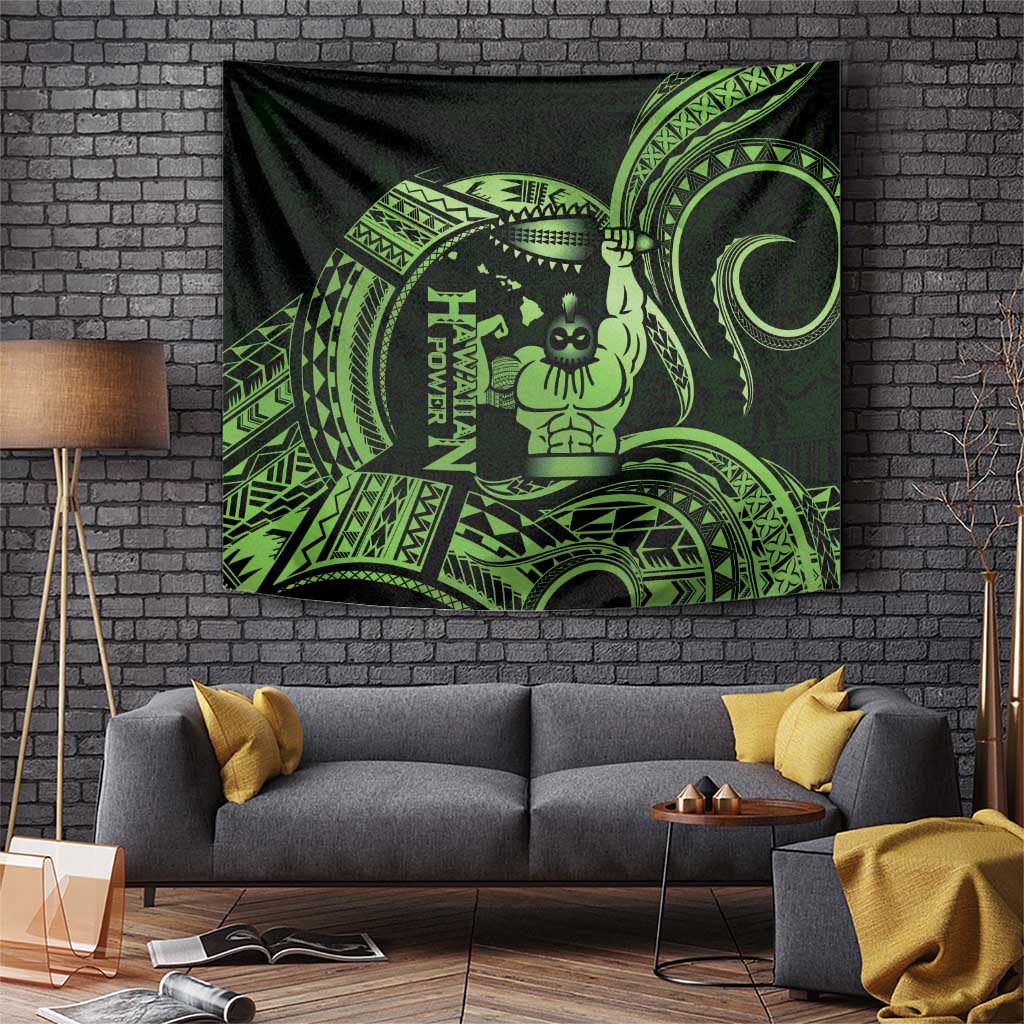 Green Hawaii Ikaika Warrior Tapestry Hawaiian Power LT14 Green - Polynesian Pride
