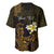 Personalised Hawaii King Kamehameha Day Baseball Jersey Plumeria With Kakau Pattern - Gold