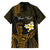 Personalised Hawaii King Kamehameha Day Family Matching Puletasi and Hawaiian Shirt Plumeria With Kakau Pattern - Gold