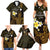 Personalised Hawaii King Kamehameha Day Family Matching Summer Maxi Dress and Hawaiian Shirt Plumeria With Kakau Pattern - Gold