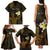 Personalised Hawaii King Kamehameha Day Family Matching Tank Maxi Dress and Hawaiian Shirt Plumeria With Kakau Pattern - Gold