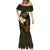 Personalised Hawaii King Kamehameha Day Mermaid Dress Plumeria With Kakau Pattern - Gold