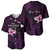 Personalised Hawaii King Kamehameha Day Baseball Jersey Plumeria With Kakau Pattern - Purple