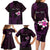 Personalised Hawaii King Kamehameha Day Family Matching Long Sleeve Bodycon Dress and Hawaiian Shirt Plumeria With Kakau Pattern - Purple