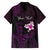 Personalised Hawaii King Kamehameha Day Family Matching Off The Shoulder Long Sleeve Dress and Hawaiian Shirt Plumeria With Kakau Pattern - Purple