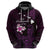 Personalised Hawaii King Kamehameha Day Hoodie Plumeria With Kakau Pattern - Purple