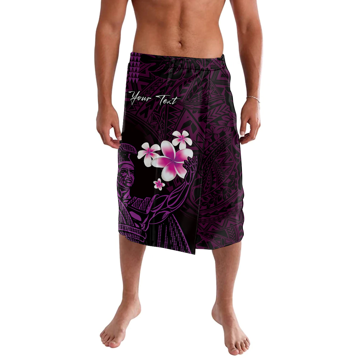 Personalised Hawaii King Kamehameha Day Lavalava Plumeria With Kakau Pattern - Purple LT14 Purple - Polynesian Pride