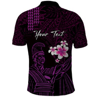 Personalised Hawaii King Kamehameha Day Polo Shirt Plumeria With Kakau Pattern - Purple LT14 - Polynesian Pride