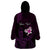 Personalised Hawaii King Kamehameha Day Wearable Blanket Hoodie Plumeria With Kakau Pattern - Purple