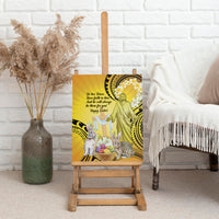 Polynesia Easter Day Canvas Wall Art He Is Risen Lilium Longiflorum Polynesian Pattern LT14 - Polynesian Pride