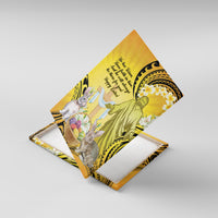 Polynesia Easter Day Canvas Wall Art He Is Risen Lilium Longiflorum Polynesian Pattern LT14 With Frame Gold - Polynesian Pride