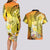 Polynesia Easter Day Couples Matching Long Sleeve Bodycon Dress and Hawaiian Shirt He Is Risen Lilium Longiflorum Polynesian Pattern