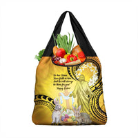 Polynesia Easter Day Grocery Bag He Is Risen Lilium Longiflorum Polynesian Pattern LT14 1-pack One Size Gold - Polynesian Pride