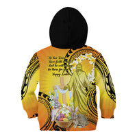 Polynesia Easter Day Kid Hoodie He Is Risen Lilium Longiflorum Polynesian Pattern LT14 - Polynesian Pride