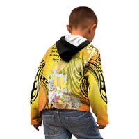 Polynesia Easter Day Kid Hoodie He Is Risen Lilium Longiflorum Polynesian Pattern LT14 - Polynesian Pride