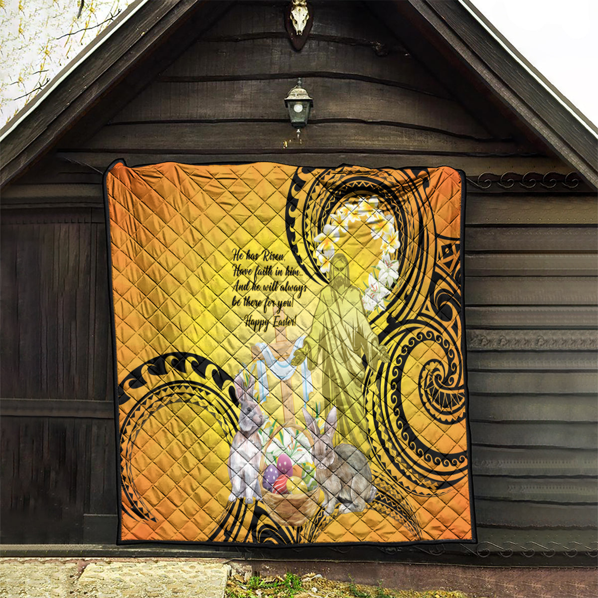 Polynesia Easter Day Quilt He Is Risen Lilium Longiflorum Polynesian Pattern LT14 - Polynesian Pride