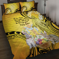 Polynesia Easter Day Quilt Bed Set He Is Risen Lilium Longiflorum Polynesian Pattern LT14 Gold - Polynesian Pride