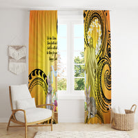 Polynesia Easter Day Window Curtain He Is Risen Lilium Longiflorum Polynesian Pattern LT14 - Polynesian Pride