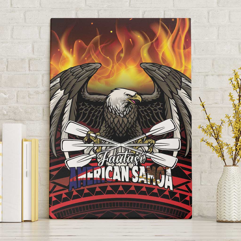 Fautasi Race Day American Samoa Canvas Wall Art Bald Eagle Polynesian Tattoo LT14 Without Frame Black - Polynesian Pride