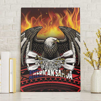 Fautasi Race Day American Samoa Canvas Wall Art Bald Eagle Polynesian Tattoo LT14 Without Frame Black - Polynesian Pride