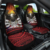 Fautasi Race Day American Samoa Car Seat Cover Bald Eagle Polynesian Tattoo LT14 One Size Black - Polynesian Pride