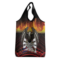 Fautasi Race Day American Samoa Grocery Bag Bald Eagle Polynesian Tattoo LT14 - Polynesian Pride