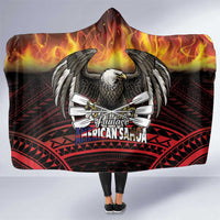 Fautasi Race Day American Samoa Hooded Blanket Bald Eagle Polynesian Tattoo LT14 One Size Black - Polynesian Pride