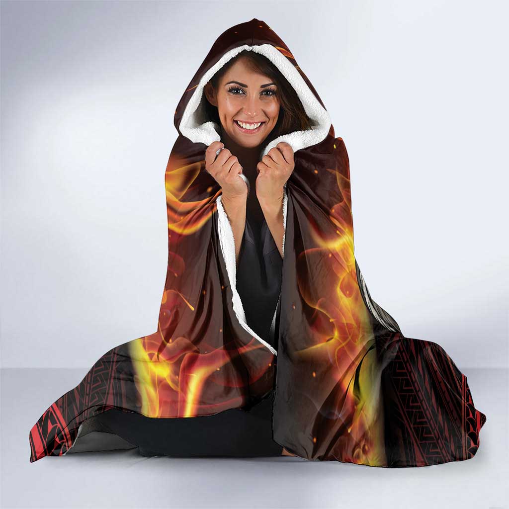 Fautasi Race Day American Samoa Hooded Blanket Bald Eagle Polynesian Tattoo LT14 - Polynesian Pride