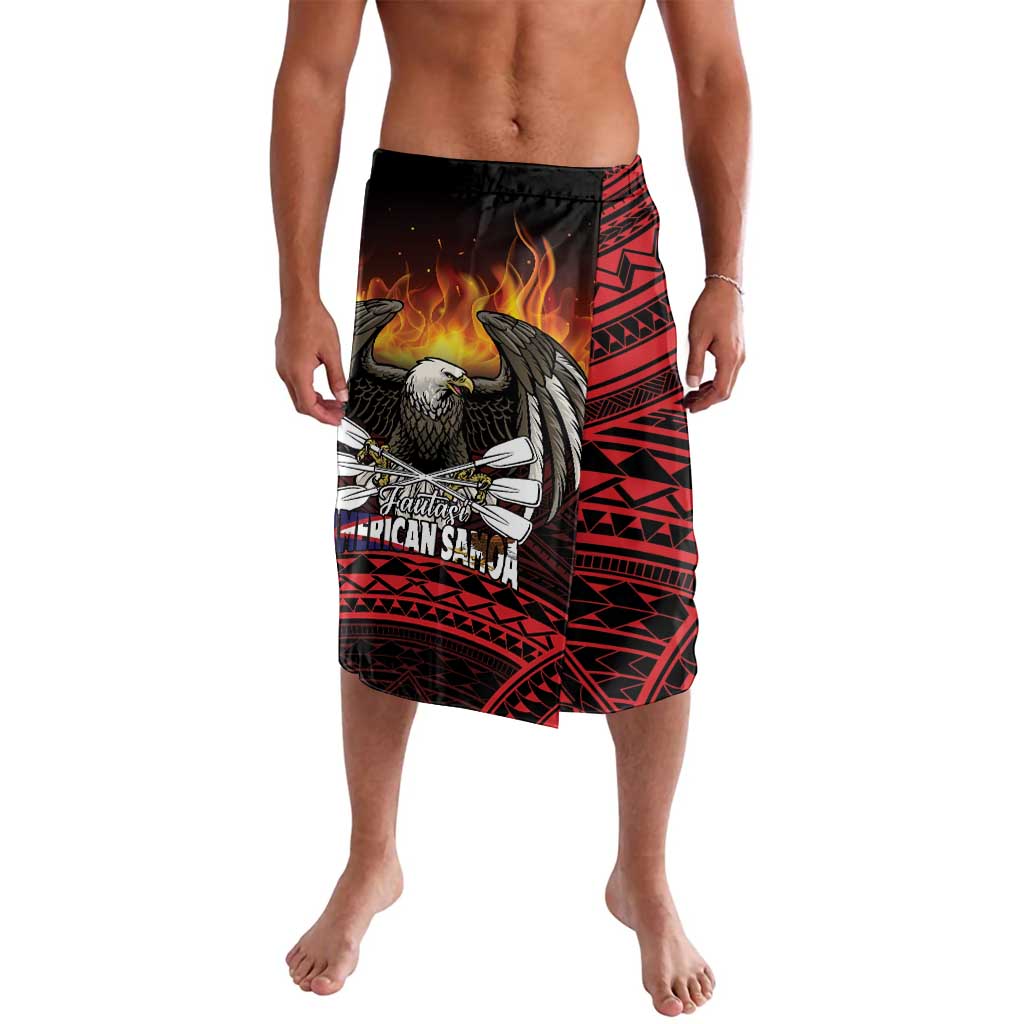 Fautasi Race Day American Samoa Lavalava Bald Eagle Polynesian Tattoo LT14 Black - Polynesian Pride