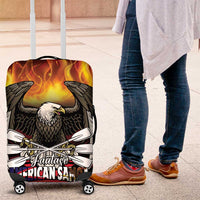 Fautasi Race Day American Samoa Luggage Cover Bald Eagle Polynesian Tattoo LT14 Black - Polynesian Pride